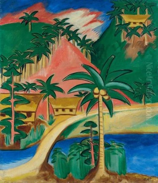 Palaulandschaft I (palau Landscape I) Oil Painting by Max Pechstein