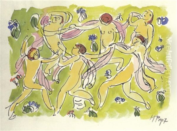 Fruhlingsreigen Oil Painting by Max Pechstein