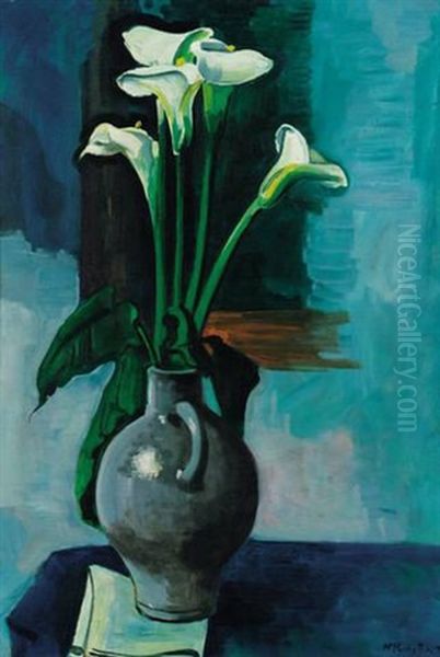 Calla Oil Painting by Max Pechstein
