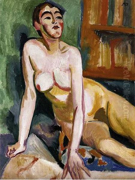 Sitzender Weiblicher Akt, Sonja Oil Painting by Max Pechstein