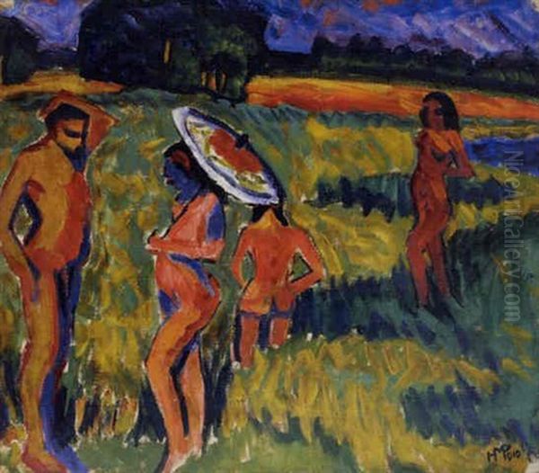 Sommer Oil Painting by Max Pechstein
