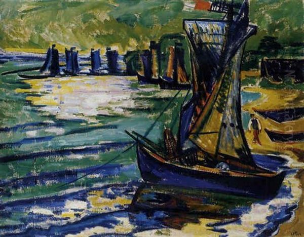 Mittag Am Haff Oil Painting by Max Pechstein