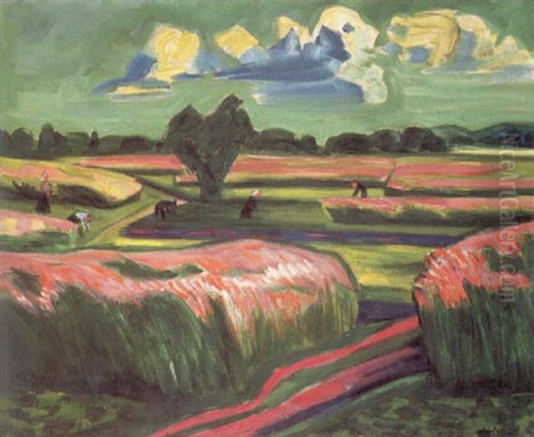Ernte Oil Painting by Max Pechstein