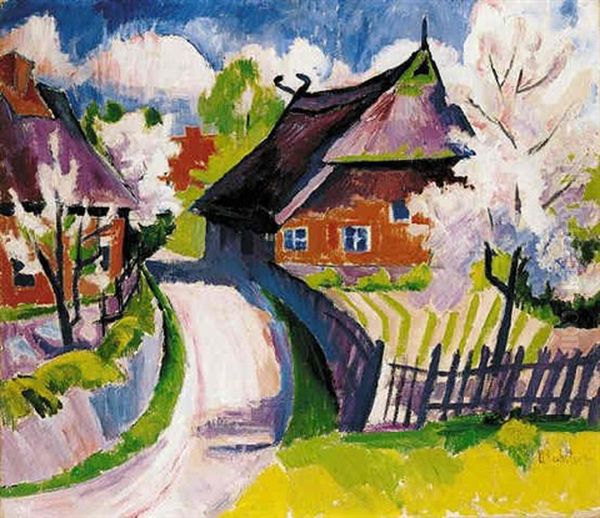 Fruhling Oil Painting by Max Pechstein