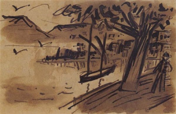 Aus Montreux Oil Painting by Max Pechstein