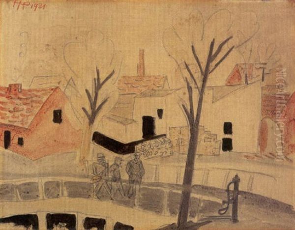 Strassenszene Oil Painting by Max Pechstein