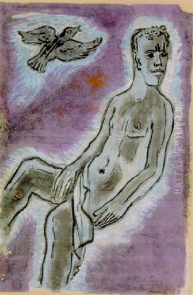 Nachts Oil Painting by Max Pechstein