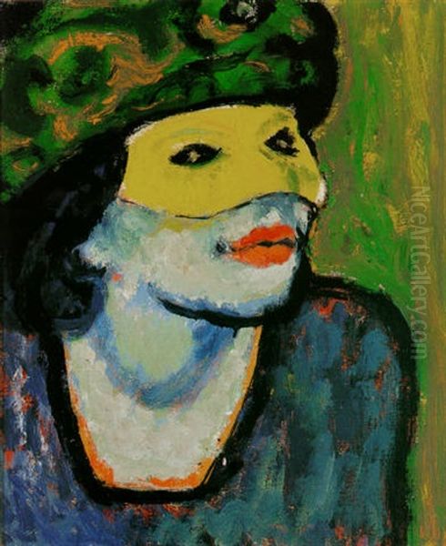 Die Gelbe Maske I Oil Painting by Max Pechstein