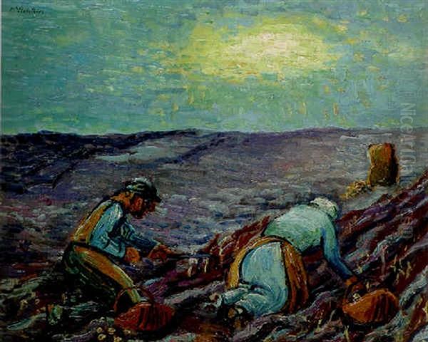 Kartoffelsammler Auf Dem Felde Oil Painting by Max Pechstein