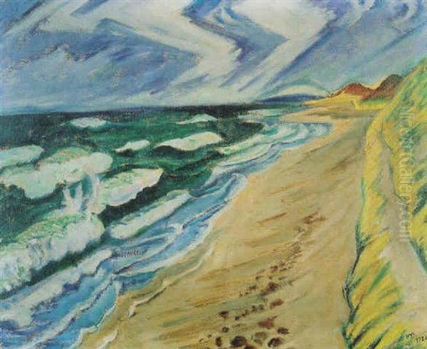 Strand An Der Kurischen Nehrung Oil Painting by Max Pechstein
