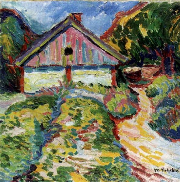 Haus Auf Der Kuhrischen Nehrung Oil Painting by Max Pechstein