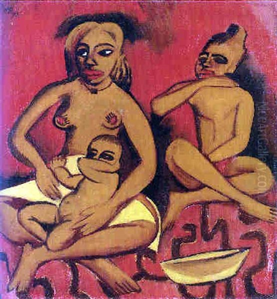 Palau-familie Oil Painting by Max Pechstein