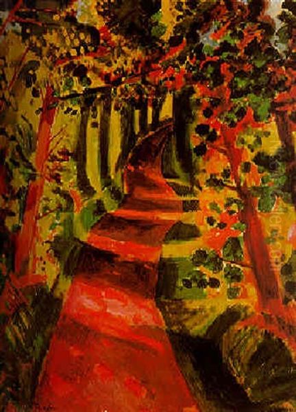 Herbsschatten (autumn Shadows) Oil Painting by Max Pechstein