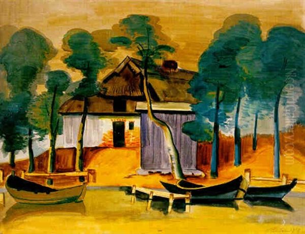 Verschleierter Morgen Oil Painting by Max Pechstein