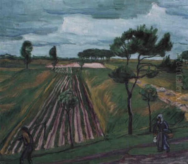 Kalter Morgen (cold Morning) Oil Painting by Max Pechstein