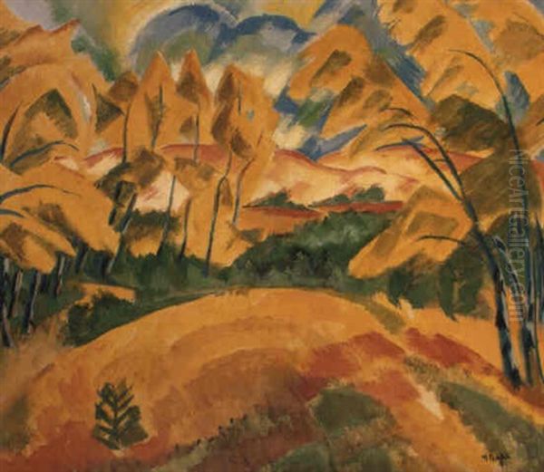 Herbst, Baume Und Dunen Oil Painting by Max Pechstein
