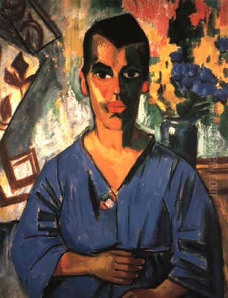 Rekonvalescentin Oil Painting by Max Pechstein