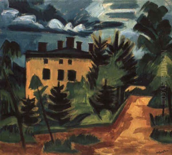 Haus Im Grunen Oil Painting by Max Pechstein