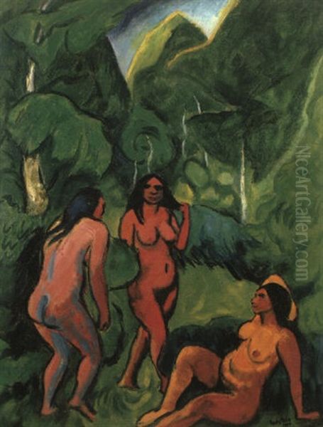 Abends Oil Painting by Max Pechstein