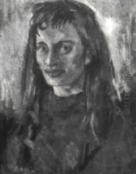 Portrait Of A Young Woman Oil Painting by Max Pechstein