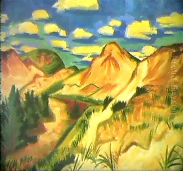 Dunenlandschaft Oil Painting by Max Pechstein