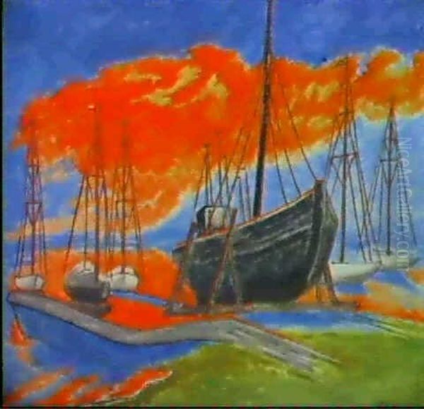 Abendgluhen Oil Painting by Max Pechstein