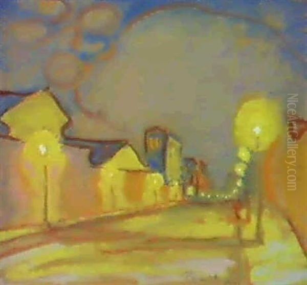 Strasse In Paris Oil Painting by Max Pechstein