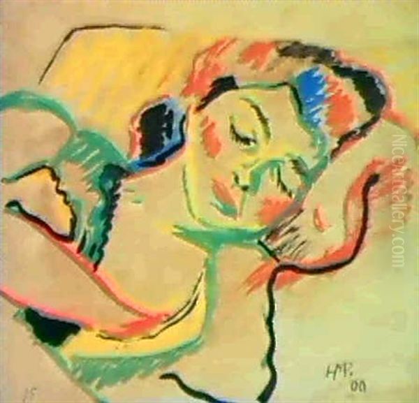 Schlafende Lotte Oil Painting by Max Pechstein