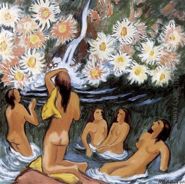 Badende Ii Oil Painting by Max Pechstein