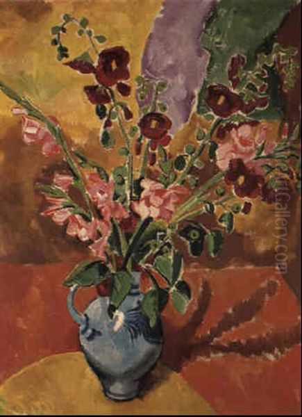 Gladiolen Oil Painting by Max Pechstein