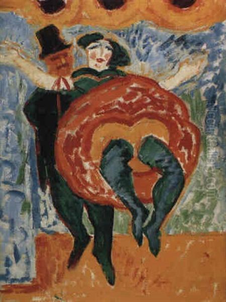 Tanzerin (tanzerpaar) Oil Painting by Max Pechstein