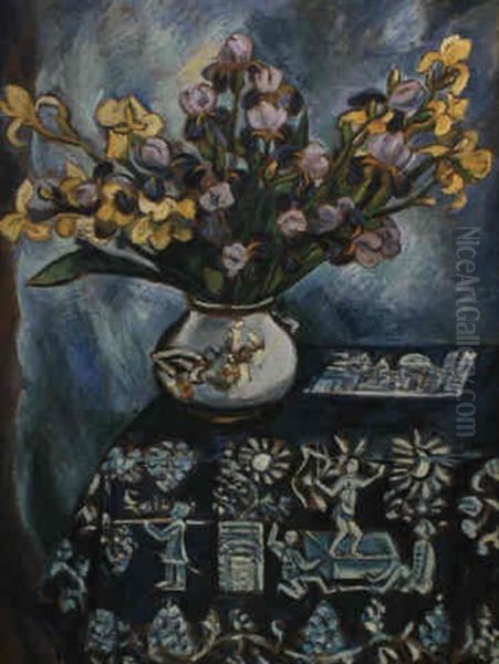 Blaues Stilleben Oil Painting by Max Pechstein