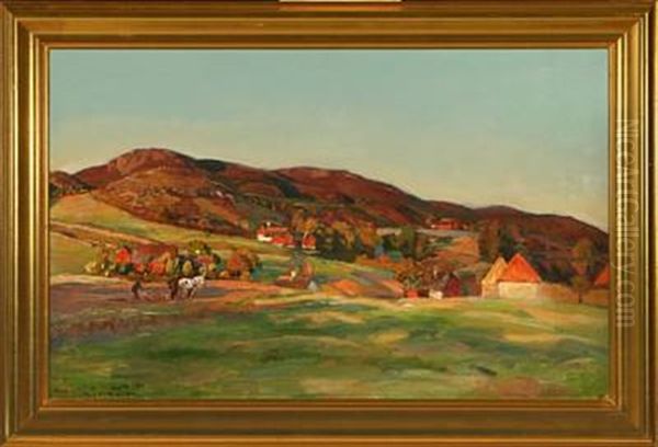 A Swedish Landscape From Kullen Oil Painting by Viggo Pedersen
