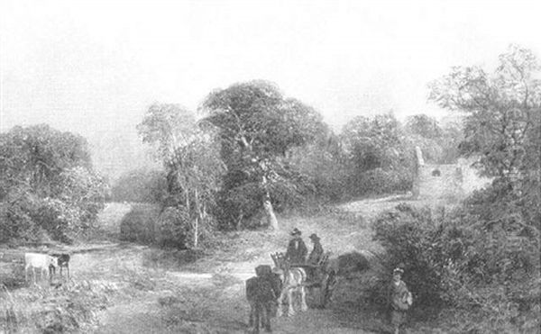 Relstone Abbey And Bridge, Yorkshire Oil Painting by James Peel