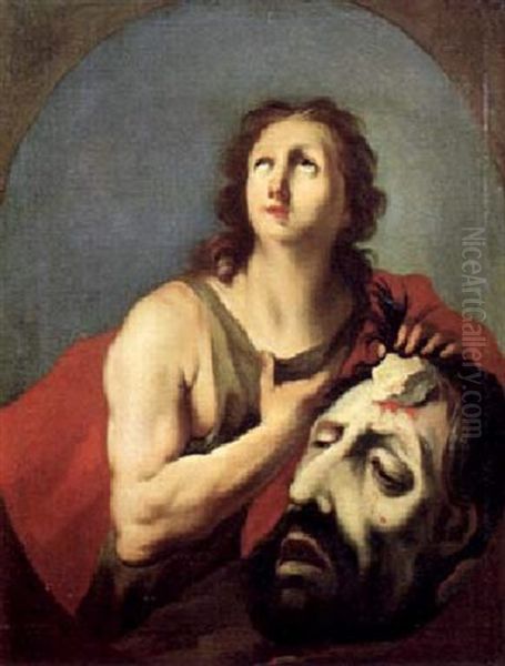 Davide E Golia Oil Painting by Giovanni Antonio Pellegrini