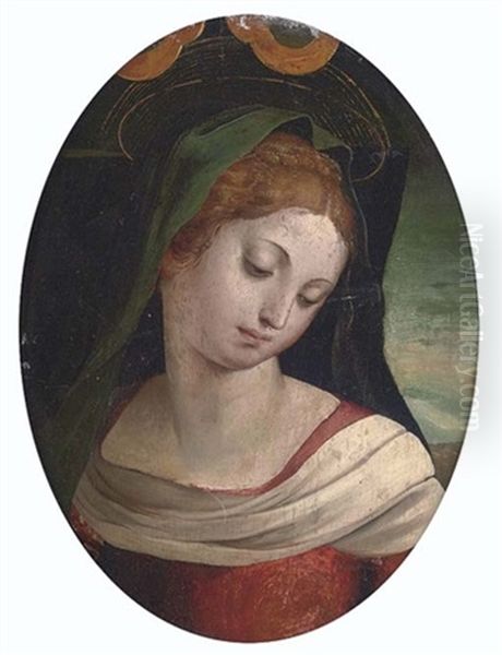 The Madonna Oil Painting by Luca (Romano) Penni