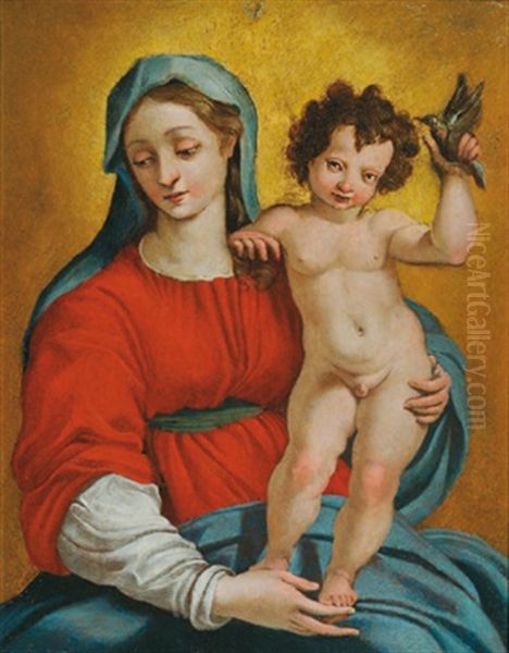 Madonna Mit Kind; Madonna Con Bambino Oil Painting by Perino Del Vaga (Pietro Bonaccors