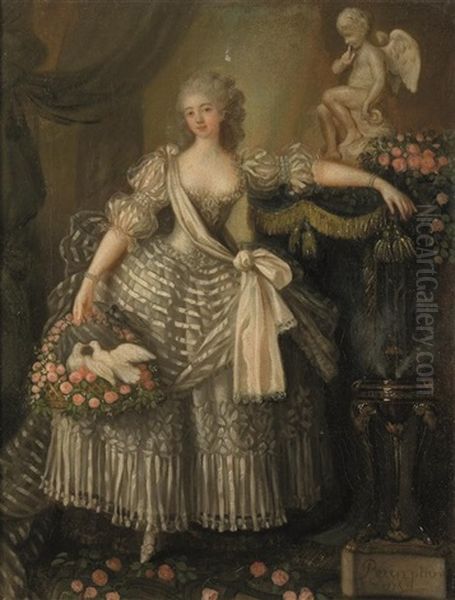 Portrait Dit De Melle Guimard Oil Painting by Lie-Louis Perin-Salbreux