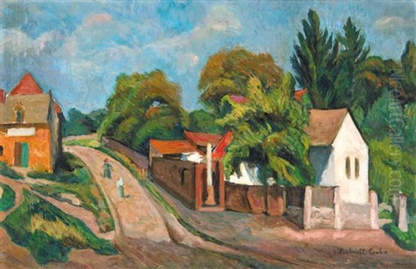 Szentendre Oil Painting by Vilmos Perlrott-Csaba