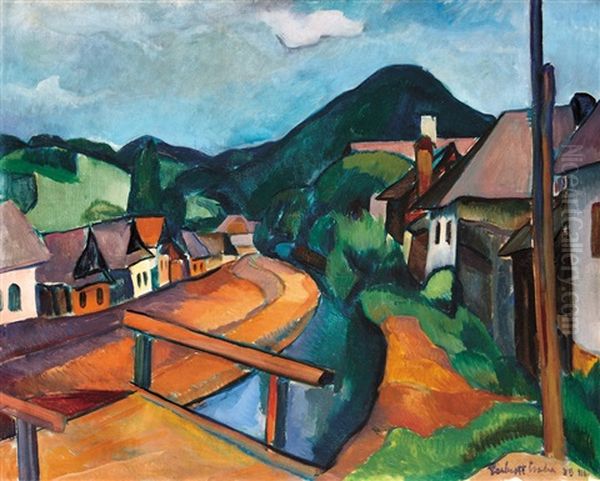 Veresviz Oil Painting by Vilmos Perlrott-Csaba