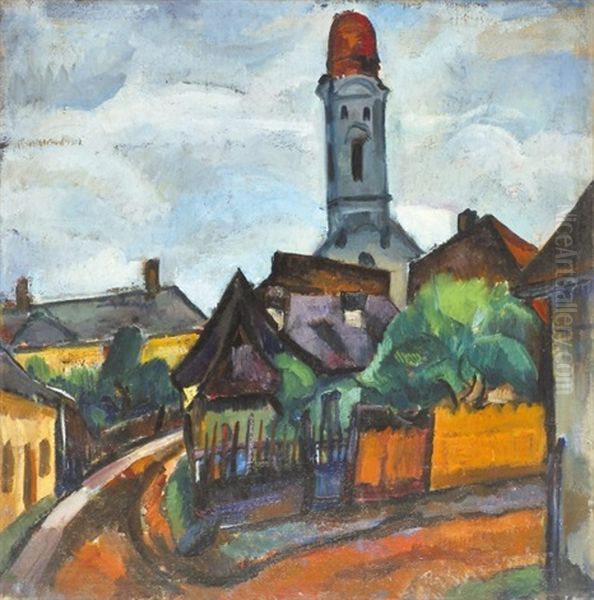 Baia-mare Oil Painting by Vilmos Perlrott-Csaba