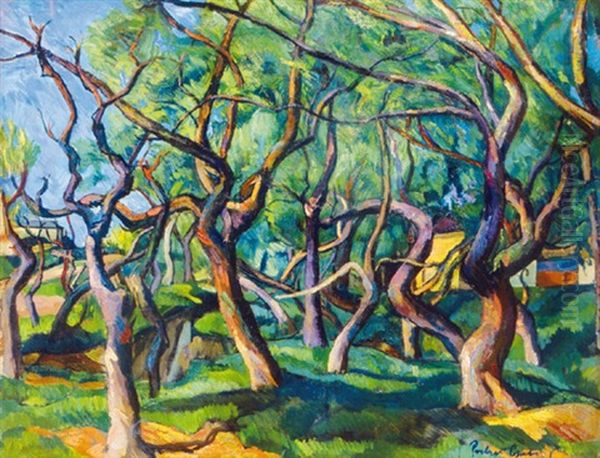 Forest Of Baia-mare Oil Painting by Vilmos Perlrott-Csaba