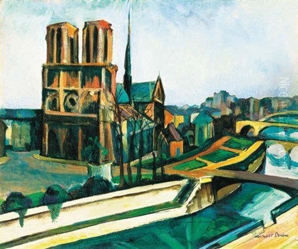 Parizs (paris) Oil Painting by Vilmos Perlrott-Csaba