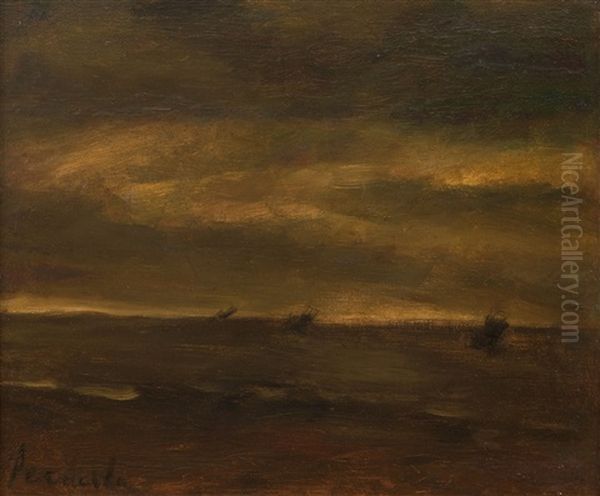 Marine With Fishing Boats Oil Painting by Constant Permeke
