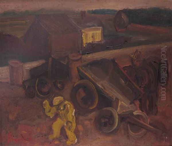 Landscape With A Horse-drawn Cart Oil Painting by Constant Permeke