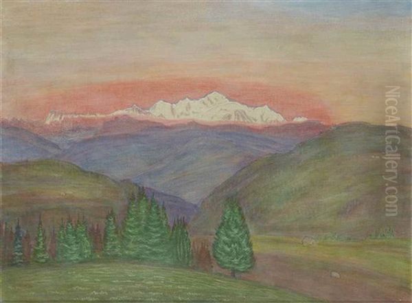 Mont Blanc Oil Painting by Alexandre Perrier