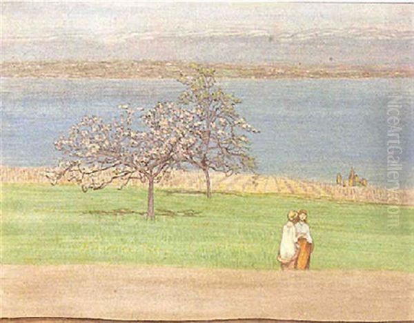 Printemps A Cologny Oil Painting by Alexandre Perrier