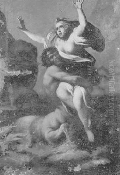 L'enlevement De Dejanire Oil Painting by Francois (le Bourguignon) Perrier