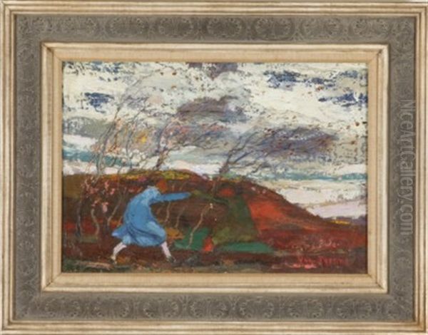 Peach Blossom Time Oil Painting by Van Dearing Perrine