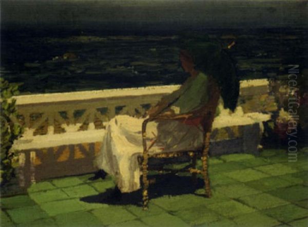 View From The Veranda Oil Painting by Van Dearing Perrine